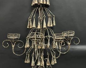Pair Italian brass candle sconces