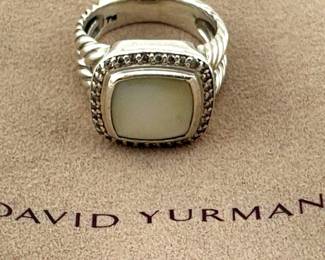 David Yurman sterling MOP diamond ring