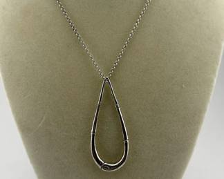 John Hardy sterling chain with teardrop bamboo pendant