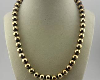 Sterling vermeil beaded adjustable chain