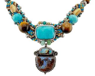 Isha Elafi sterling gemstone necklace