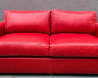 Richter Furniture Manufacturing red leather sofa