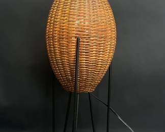 Paul Mayen (Spain, 1916-2000) wicker beehive lamp