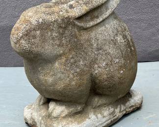 Large cast concrete bunny