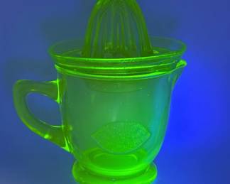 Uranium juice squeezer pitcher by Westmoreland Glass