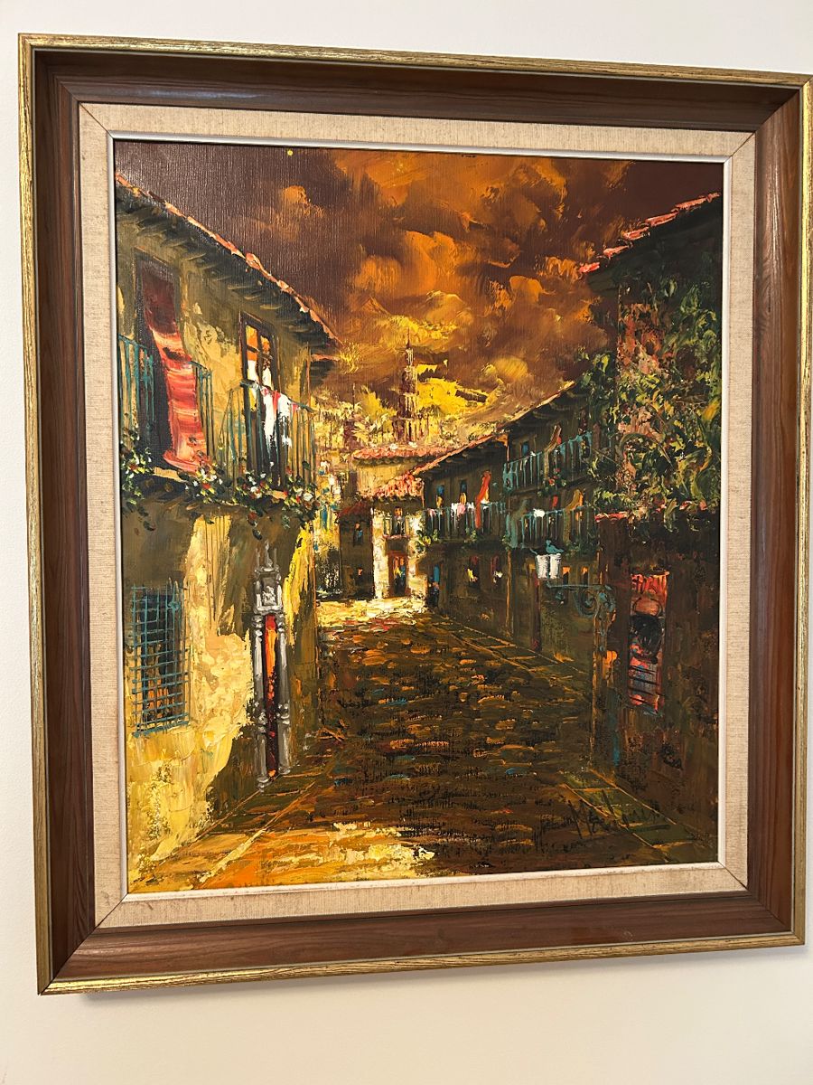 Mid Century modern oil painting signed