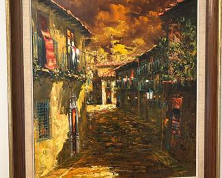 Mid Century modern oil painting signed
