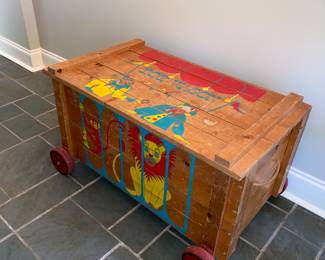 Vintage Wood Circus Toy Wagon