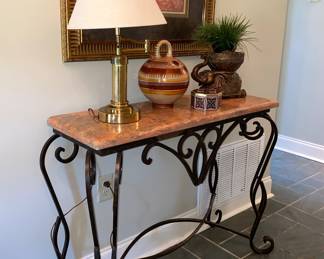 Iron & Stone Console Table