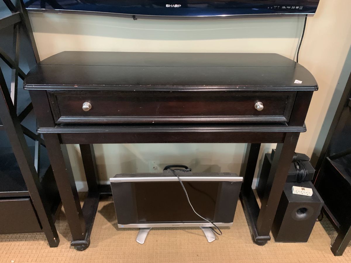 #12 Black Desk w/flip-up top and drop-down front - w/cubbies - 46x18x37H (31" to desk ) $75.00