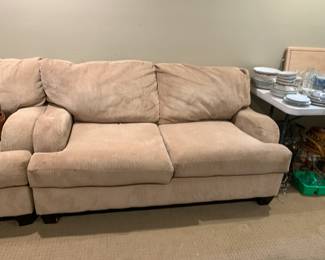 #18 Tan Corduroy Love Seat - 69" - Attached Back Cushions $120.00
#19 Tan Corduroy Sofa - Attached Back Cushions - 95" Long $175.00