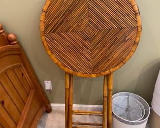 #5 Bamboo Folding Table - 30 round x 27 $75.00