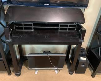 #12 Black Desk w/flip-up top and drop-down front - w/cubbies - 46x18x37H (31" to desk ) $75.00
