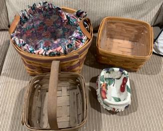 #146 Set of 4 Longaberger Baskets - 2 w/handles & 2 without handles $25.00