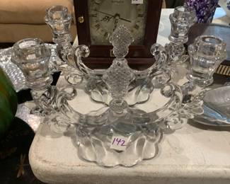 #142 Cambridge Caprice Double Candlestick set of 2 $50.00