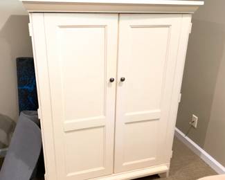 #20 Cream Painted Laminate Desk/Armoire w/2 doors & pull-out Desk - 41x24x54 $75.00