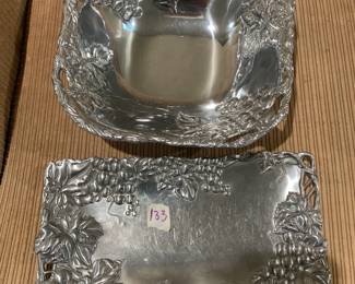 #133 Arthur Court Grape Vegetable Bowl (10sq) and Small Platter - 12x6 $30.00