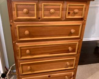 #6 Lea Pine Chest of 5 Drawers - 36x18x54 $125.00