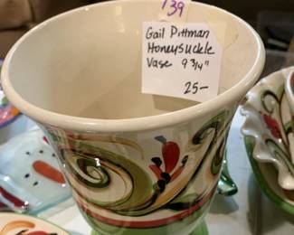 #139 Gail Pittman Honeysuckle Vase - 9 3/4 Tall $25.00