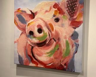 #49 Pig Canvas Painting - 30x30 $30.00
