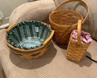 #145 Set of 3 Longaberger Baskets - all handles and 2 or 3 w/handles $25.00