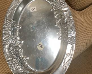#170 Wiltonarmetale Silverplate Grape Oval Tray $25.00