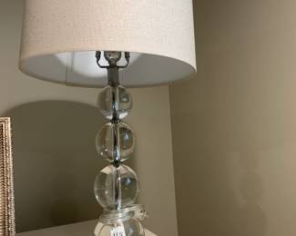 #168 Crystal Ball Lamp Clear Modern Design w/shade 26" $35.00