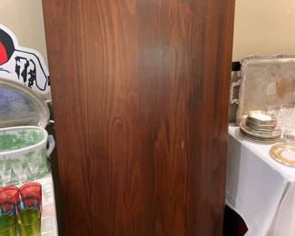 #25 Wood Table w/drawers (as is crack and scratch) legs need assembling - 30x60 $75.00
