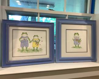 #54 Pair of Frog Lithographs Signed by Kelly B Rightsell $25.00