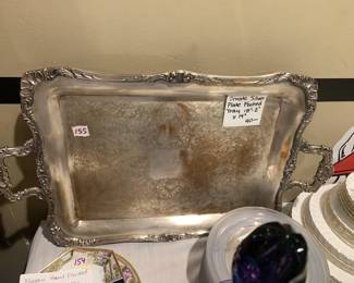 #155 Footed Silverplate Tray - 18" x2x14" $30.00
