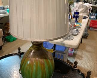 #23 Green/Rust Ceramic Base w/new shade - 30" Tall $75.00