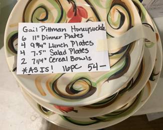 #138 Gail Pittman Honeysuckle - mixed Set (as is some chips) - 16 pc $54.00