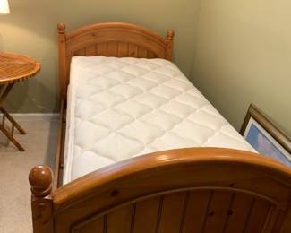 #4 Pair of Sealy Twin Bed Mattresses sets (as is) $100.00 #3 Lea Pair of Pine Twin Bed Frames $200.00 sold