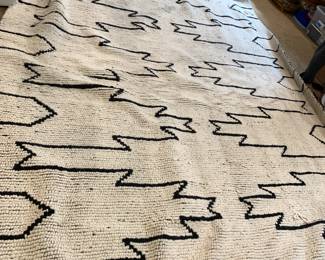 #7 Wool, Jute & Cotton White & Black Rug - 8x10 Highland Rugs Brand $150.00