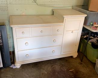 #65 Rogers White Laminate Changing Table/Chest of 6 Drawers (as is finish) - 50x20x37 $45.00