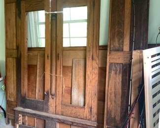 #86 Wood Armoire in Pieces (as is hardware) - front Width - 50x16x78 $125.00