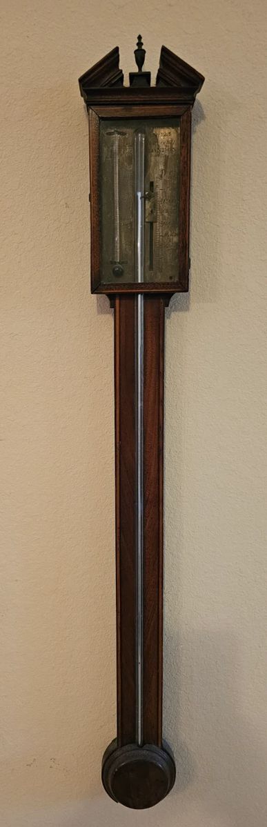 D Lione English Stick Barometer mid 19th Century or earlier, Rosewood Veneers.
Text after 1st June for entry to Pre Sale which will be end of next week date to be announced soon.