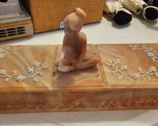 Vintage Incolay Trinket Glove Box