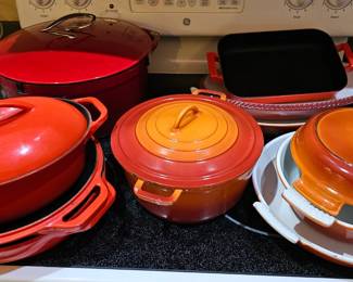 Lodge Red Cast Pots and Vintage Dutch Pieces