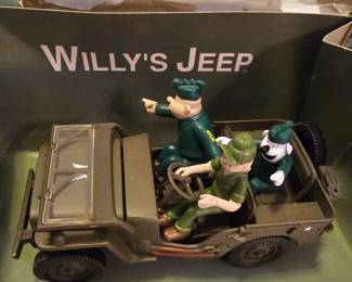 Willy's Jeep, Vintage Toy with three Passengers.