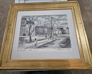French Scene on Silk.