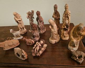 Olive Wood 14 piece Nativity Set from Bethlehem.