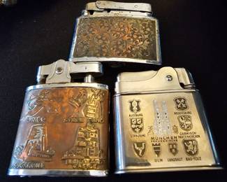 3 1940 era Cigarette Lighters