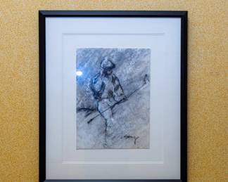 Charcoal framed jockey