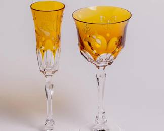 Orange flute and wine sets