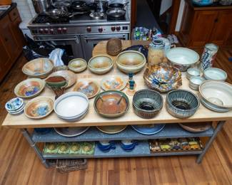 Variety of stoneware bowls -- Marlowe, Rattner, Foley Art Studio, Jacksonville, McGee, Goodwin