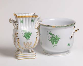 Herend Green Garden pots