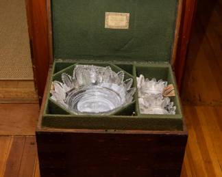 Three level felt lined storage trunk for Epergne