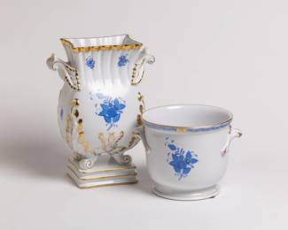 Herend Blue Garden pots