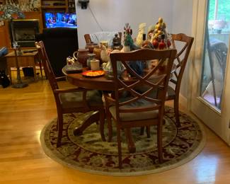 Dining room table and chairs.